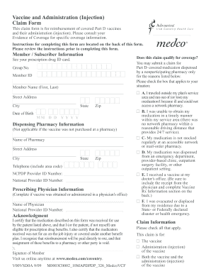 Part D Vaccine and Administration Claim Form