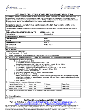 Red Blood Cell Stimulators Prior Authorization Form