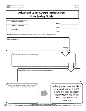 Advanced Level Course Introduction Note Taking Guide