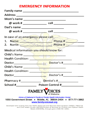 Emergency Information Form