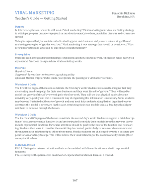 Viral Marketing Lesson Plan