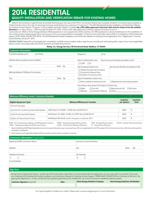 2014 Residential Quality Installation Rebate Application