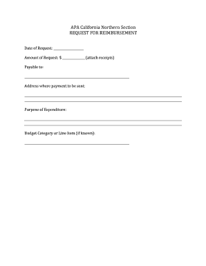 California Reimbursement Request Form