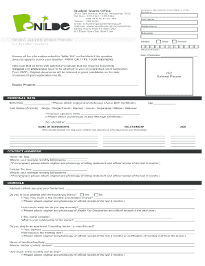 Benilde Student Grant Application Form