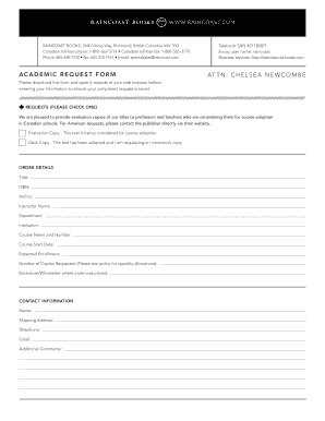 Academic Request Form