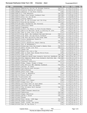 Raincoast Distribution Order Form