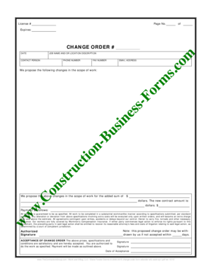 Change Order Form