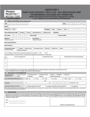 FATCA & CRS Self Certification Form