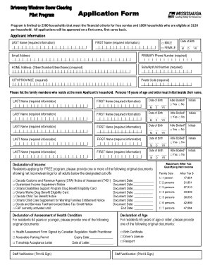 Driveway Windrow Snow Clearing Pilot Program Application