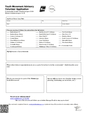 Youth Movement Volunteer Application