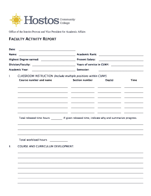 Faculty Activity Report