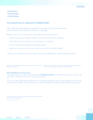 Orthodontic Treatment Commitment Form