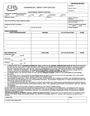 Commercial Credit Application