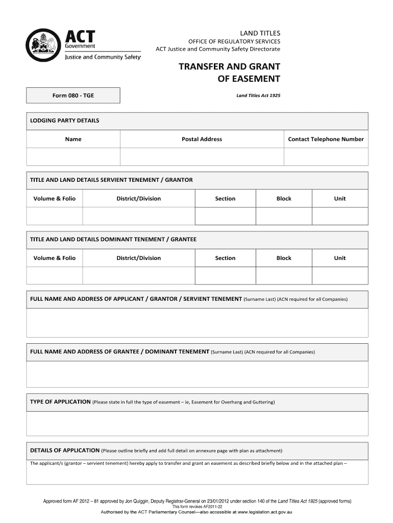 Fillable Online legislation act gov LAND TITLES OFFICE OF REGULATORY SERVICES ACT Justice and