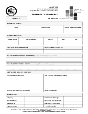 Discharge of Mortgage Form 045-D
