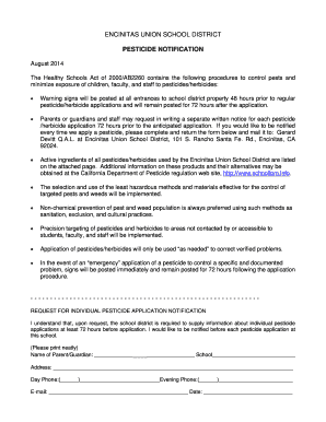 Encinitas Union School District Pesticide Notification