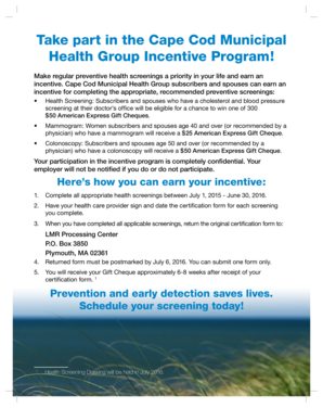 Cape Cod Municipal Health Group Incentive Certification Form