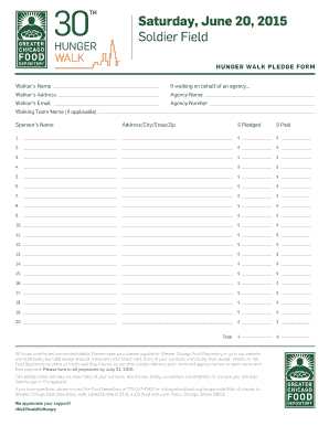 Hunger Walk Pledge Form