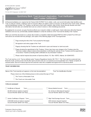 Synchrony Bank Trust Account Application