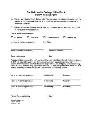 FERPA Release Form