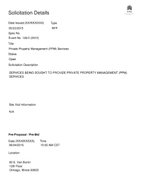 Bid Solicitation Form