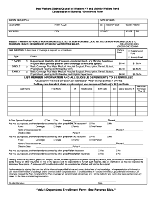 Iron Workers Welfare Fund Enrollment Form