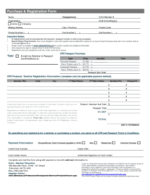 ICAA Seminar Registration Form