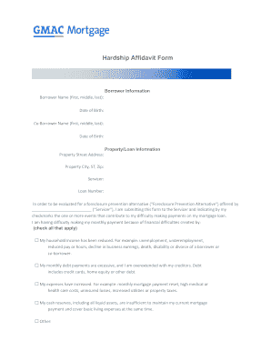 Hardship Affidavit Form
