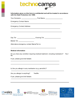 University Student Emergency Contact Form