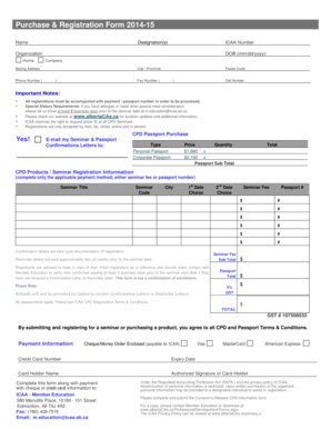 ICAA CPD Seminar Registration Form