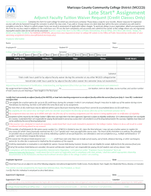 Adjunct Faculty Tuition Waiver Request