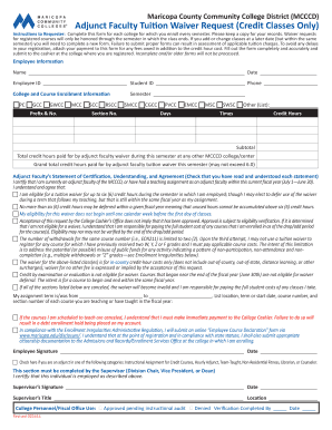 Adjunct Faculty Tuition Waiver Request