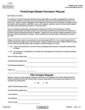 Photo Image Release Permission Request