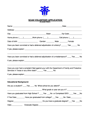 Volunteer Application Form