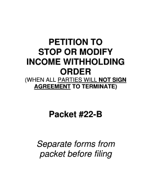 Petition to Stop or Modify Income Withholding Order