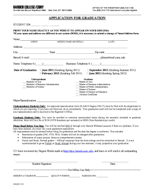 Baruch College Graduation Application