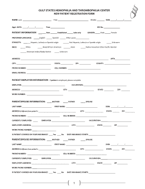New Patient Registration Form