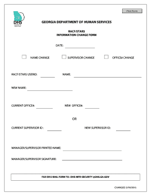 Georgia DHS Information Change Form