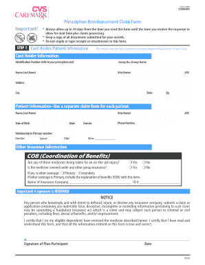 Prescription Reimbursement Claim Form