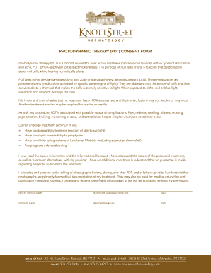 Photodynamic Therapy Consent Form