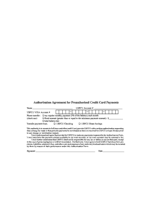 AutoPay Authorization Agreement for USFCU VISA