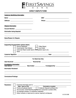Direct Dispute Form