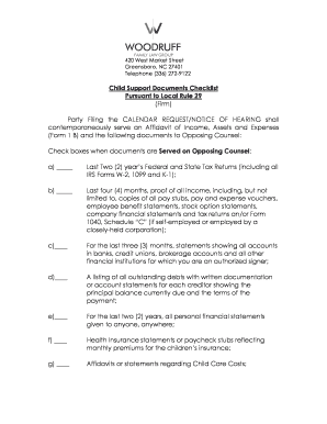 Child Support Documents Checklist