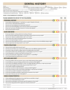 Dental History Form