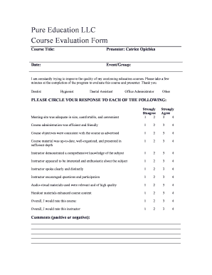 Course Evaluation Form