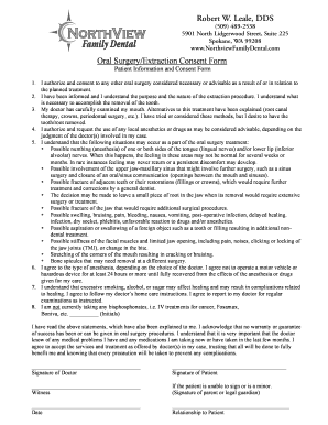 Oral Surgery/Extraction Consent Form