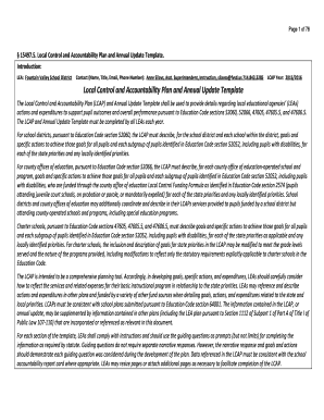 Local Control and Accountability Plan Template