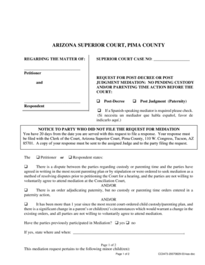 Arizona Post-Decree Mediation Request Form