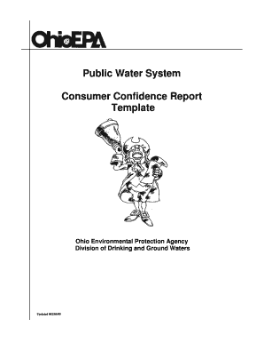 Ohio Drinking Water Consumer Confidence Report Template