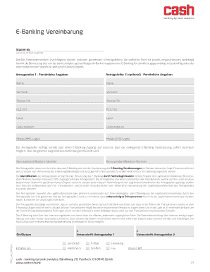 E-Banking Vereinbarung